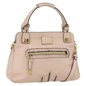 Chloe Margaret Tote Bag Leather 2way Gold Pink Auth am10104